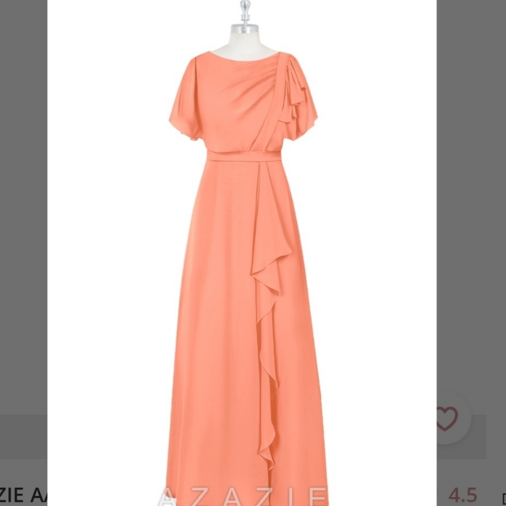 Bridesmaids Dress,Coral, A-line, Azazie Women's